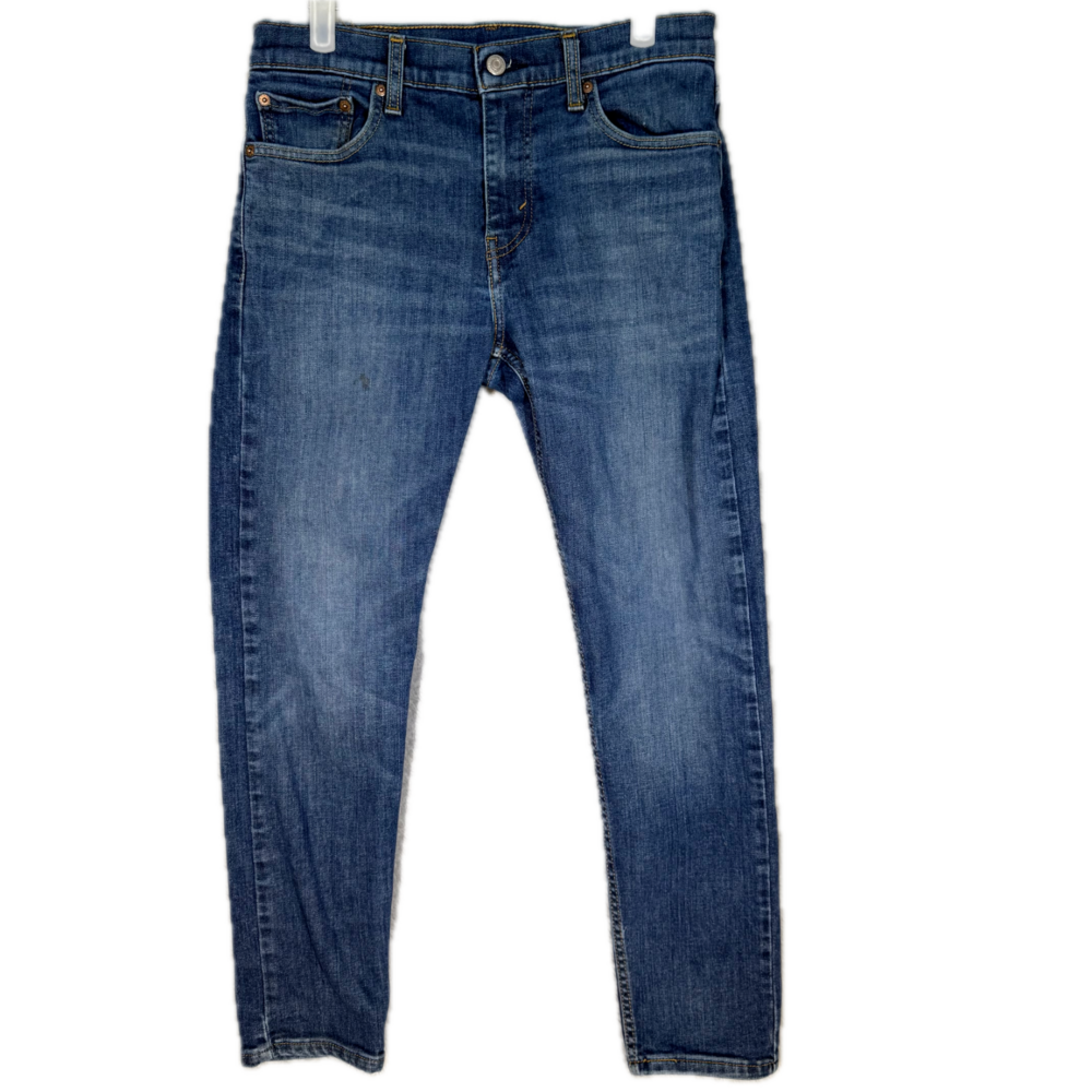 Levi’s 502 Men’s Jeans 30x28 Blue Denim Stretch Taper Fit Zip Fly